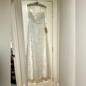 NWT Joanna August Party Gown, White, Size 6
